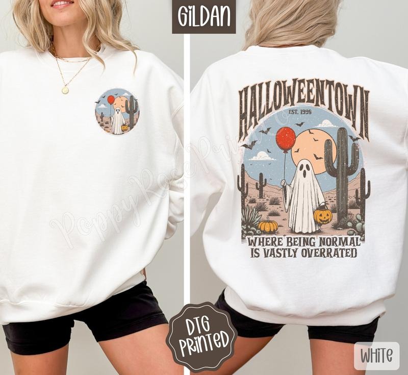 Halloweentown Front & Back Sweatshirt, Trendy Women's Crewneck T-Shirts, Hoodie | TeeBloomCo.com