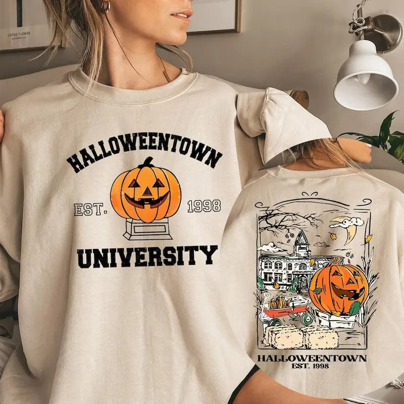 Halloweentown University Sweatshirt,  Halloween Sweatshirt Halloween Crewneck Fall Sweater T-Shirts, Hoodie | TeeBloomCo.com