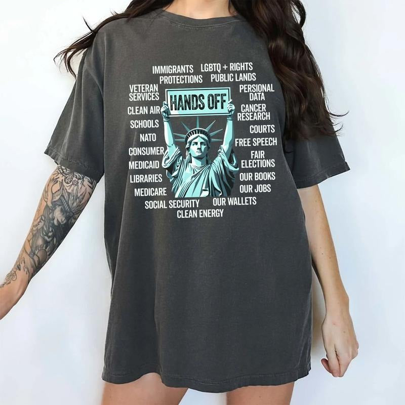 Hands Off Comfort Colors Shirt, Statue of Liberty Resistance T-shirt, Resist Graphic Tee, Sarcastic Clothing, Activist...