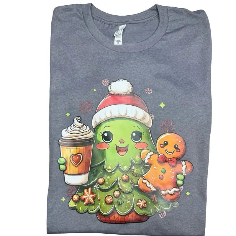 Happy Christmas Tree Festive Graphic T-shirt Top Hoodie, Sweatshirt | TeeBloomCo.com