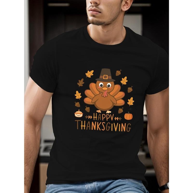 Happy Thanksgiving Turkey Men's Polyester T-Shirt