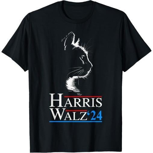 Harris Waltz 2024 Cat Election Kamala Harris Tim Walz 2024 T-Shirt made in usa Hoodie, Sweatshirt | TeeBloomCo.com