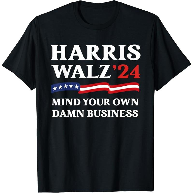 Harris Waltz 2024 Mind Your Own Damn Business Funny T-Shirt made in usa Hoodie, Sweatshirt | TeeBloomCo.com