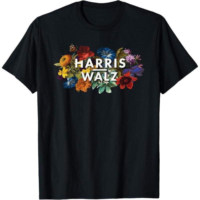 Harris Walz 2024 Floral Feminine Women Harris Waltz 2024 T-Shirt made in usa Hoodie, Sweatshirt | TeeBloomCo.com