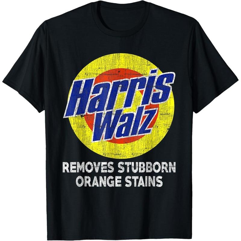 Harris Walz 2024 Removes Stubborn Orange Stains humorous T-Shirt made in usa Hoodie, Sweatshirt | TeeBloomCo.com