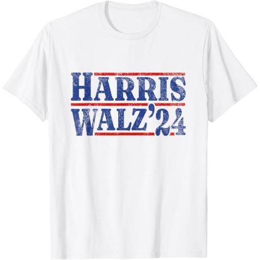 Harris Walz 2024 Retro T-Shirt made in usa Hoodie, Sweatshirt | TeeBloomCo.com
