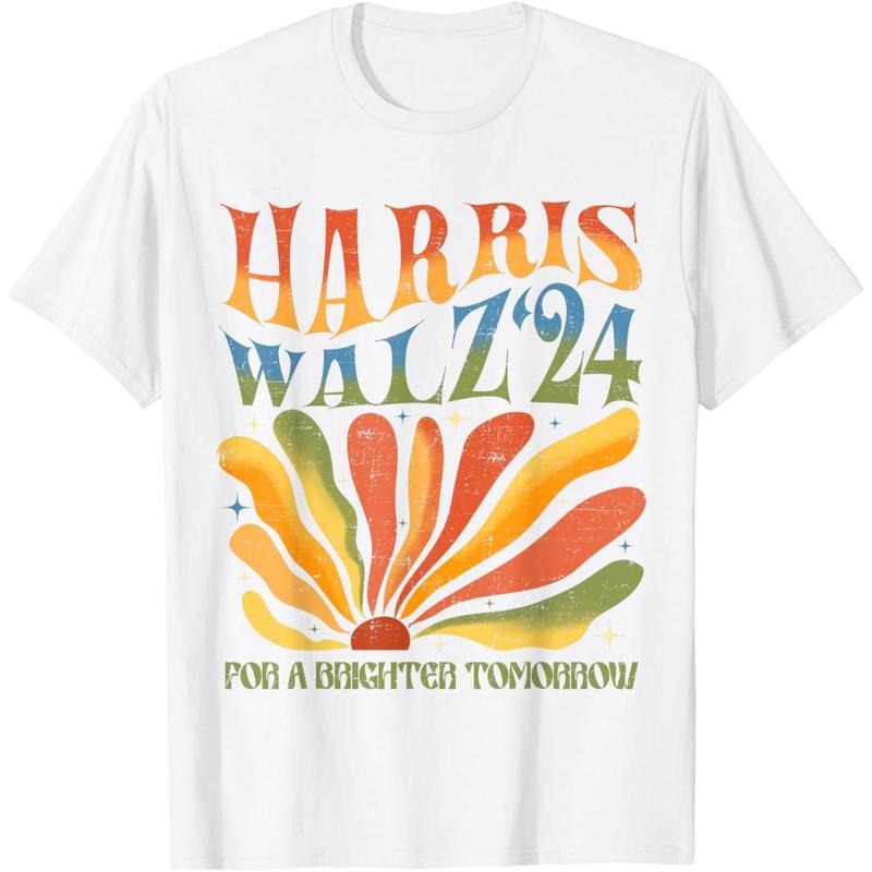 Harris Walz for A Brighter Tomorrow Kamala Harris Walz 2024 T-Shirt made in usa Hoodie, Sweatshirt | TeeBloomCo.com