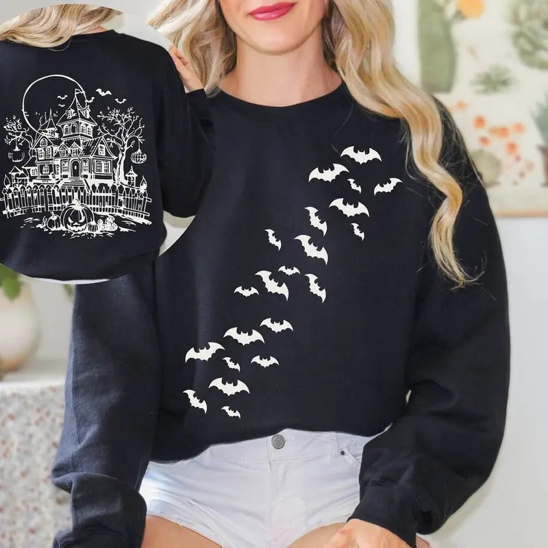 Haunted House Halloween Sweatshirt, Scary Halloween Hoodie, Halloween Party Sweatshirt, Spooky Season Sweatshirt T-Shirts