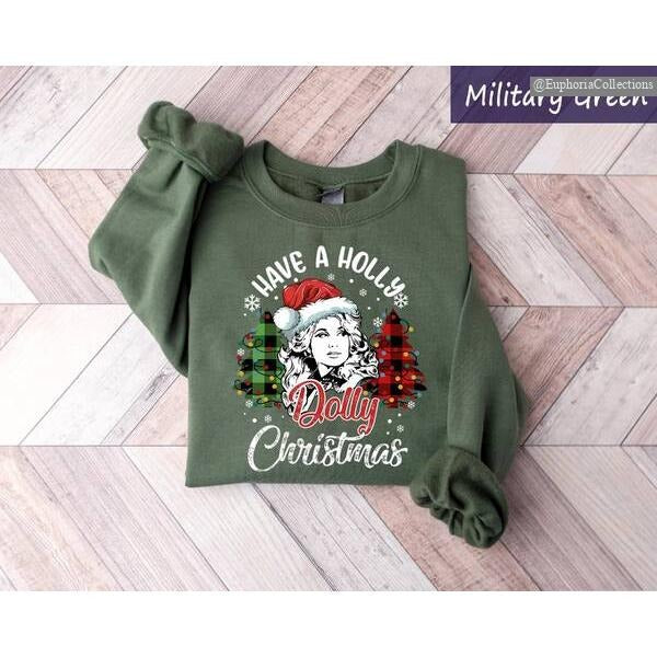 Have a Holly Dolly Christmas Noel Shirt, Sweater, Hoodie, Western Christmas Country Music Christmas, Cowgirl Xmas Tee ,...