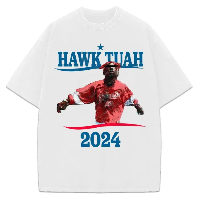 Hawk Tuah Pac T-Shirt 2024 Presidential Campaign Spit On That Thang Unisex Viral T-Shirt Hoodie, Sweatshirt | TeeBloomCo.com