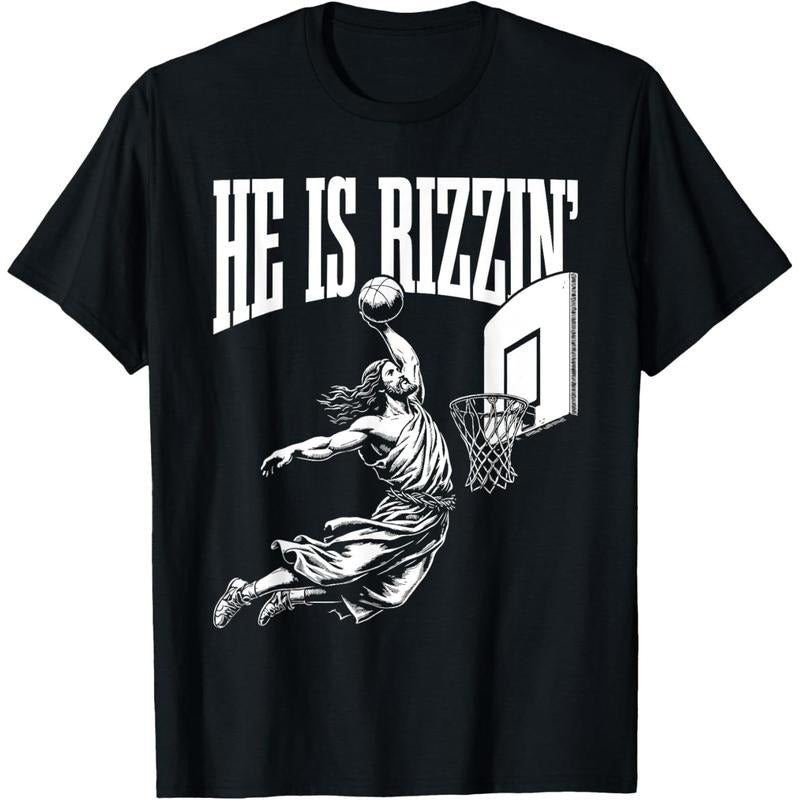 He Is Rizzin Funny Jesus Basketball Meme T-Shirt Hoodie, Sweatshirt | TeeBloomCo.com