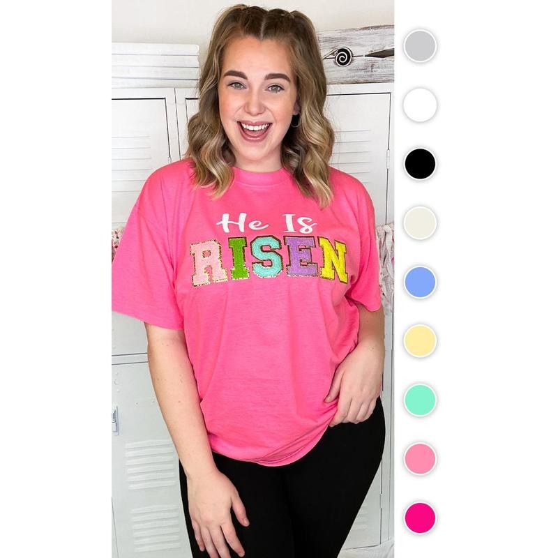 He is Risen Ideal Chenille T-Shirt Hoodie, Sweatshirt | TeeBloomCo.com