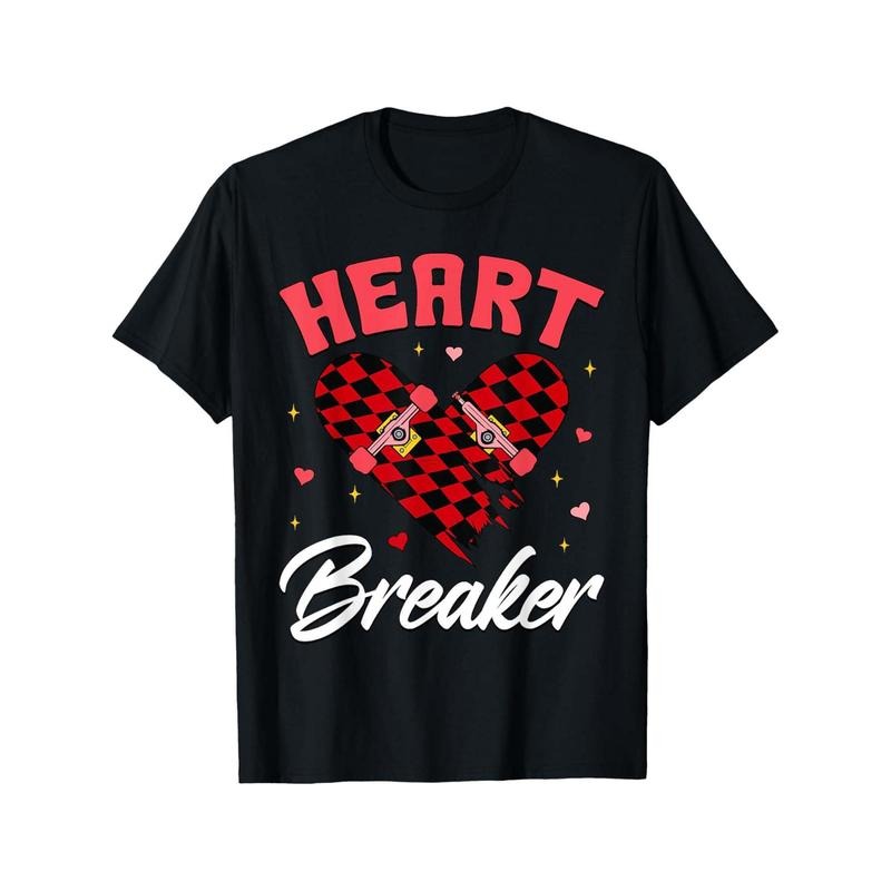 Heart Breaker Men T-Shirts, Funny Valentine'S Day Novelty Graphic Printed Tee, Short Sleeve Valentine'S Day Couple...