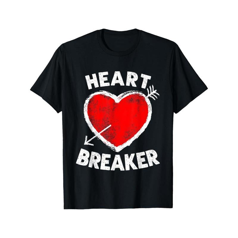 Heart Breaker Men T-Shirts, Funny Valentine'S Day Novelty Graphic Printed Tee, Short Sleeve Valentine'S Day Couple...