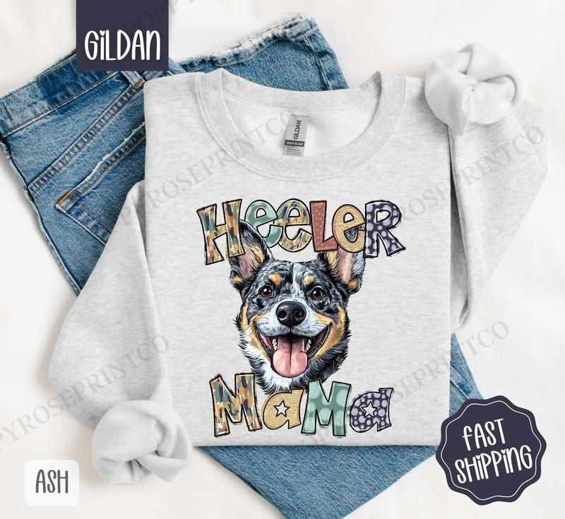 Heeler Mama Sweatshirt, Dog Mama Women's Crewneck, Cute Dog Mom Women's Sweatshirt T-Shirts, Hoodie | TeeBloomCo.com