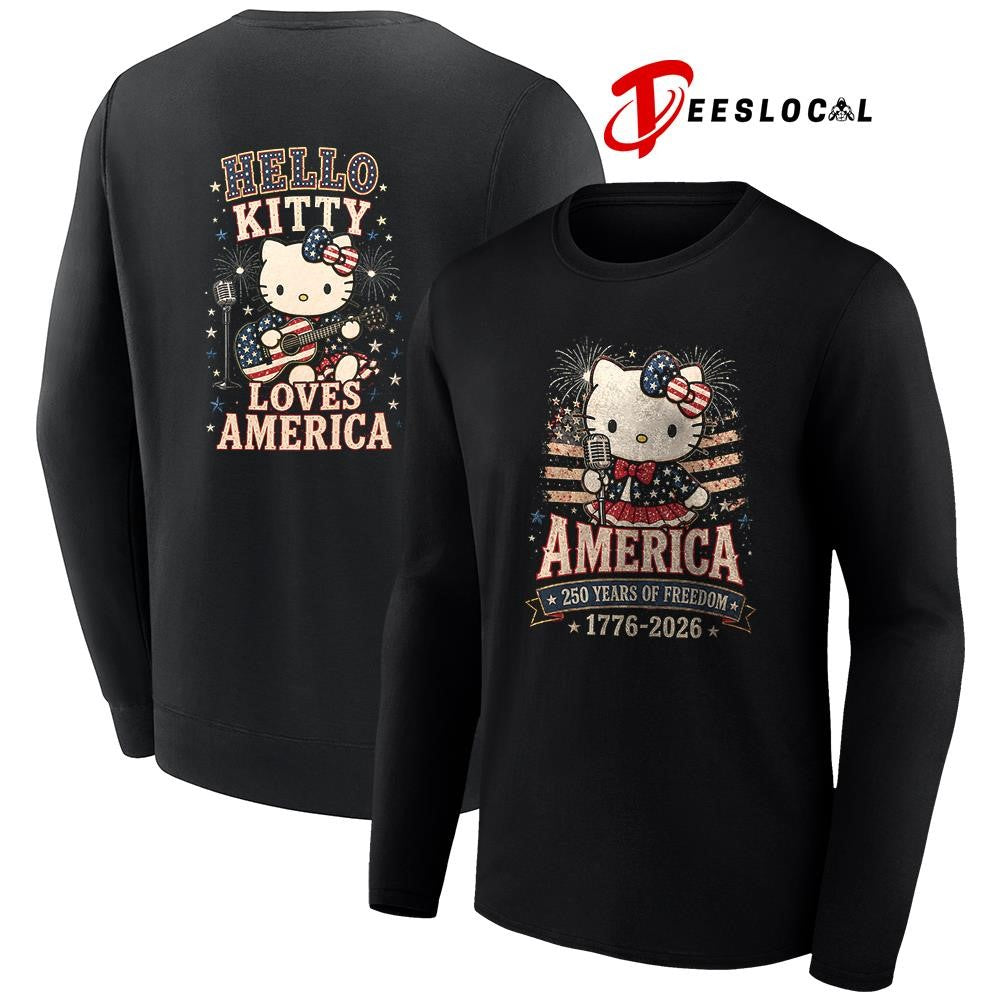 Hello Kitty America 250 years of freedom loves America shirt