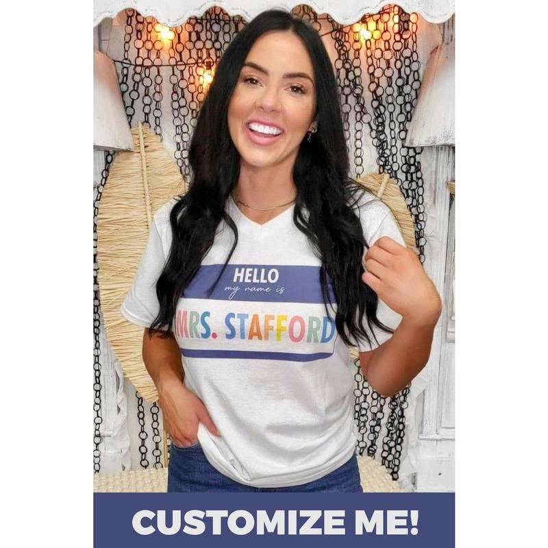 Hello My Name is V-Neck T-Shirt Hoodie, Sweatshirt | TeeBloomCo.com