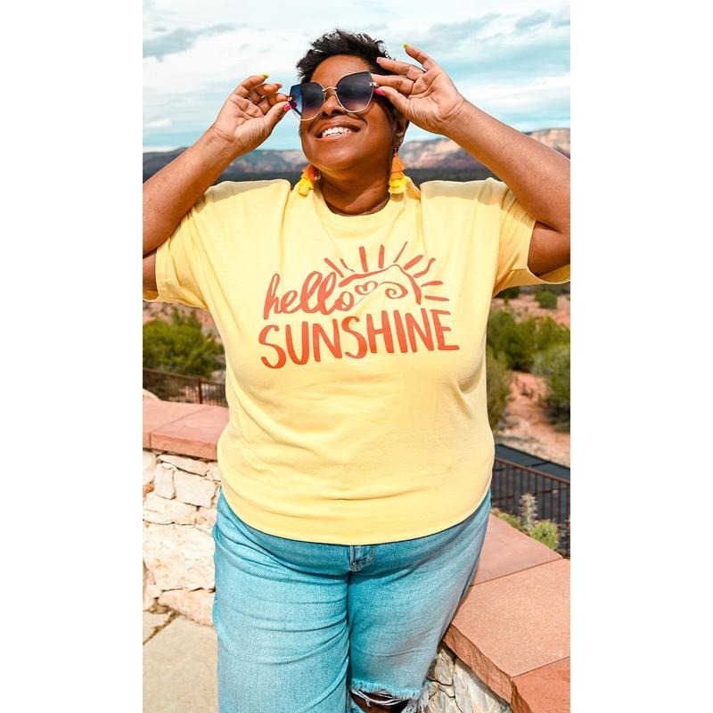 Hello Sunshine Graphic T-Shirt Hoodie, Sweatshirt | TeeBloomCo.com