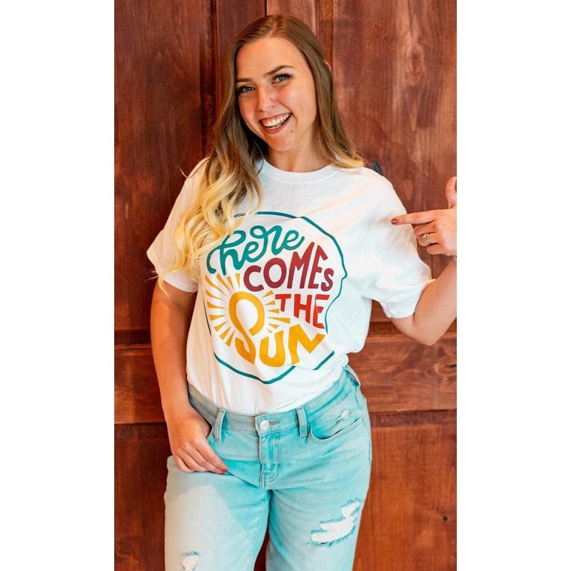 Here Comes the Sun Graphic T-Shirt Hoodie, Sweatshirt | TeeBloomCo.com