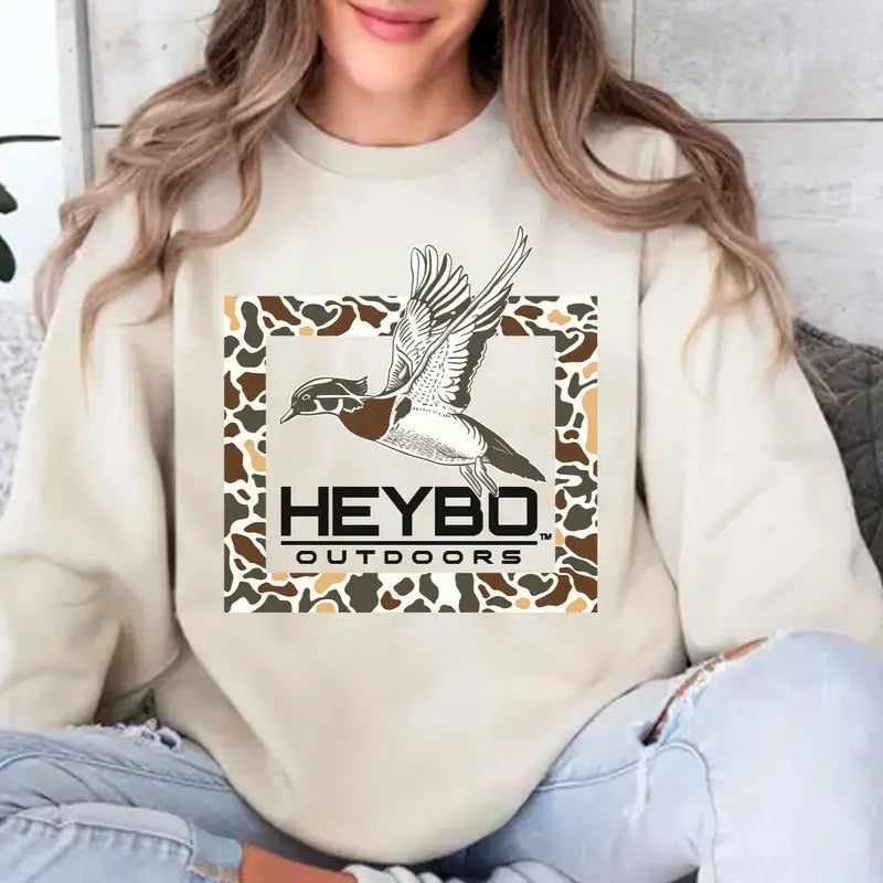 Heybo Outdoors Phesant Ducks Camoflauge Bottomland Unisex Hoodie - Sweater - T-shirt Sweatshirt | TeeBloomCo.com