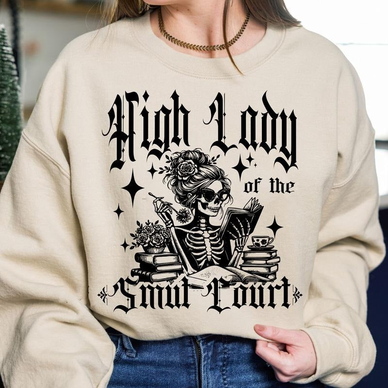 High Lady Of The Smut Court T-Shirt, Bookish Sweatshirt, Smut Reader Hoodie, Spicy Book Tee, Smut Book Gift for Romantasy...