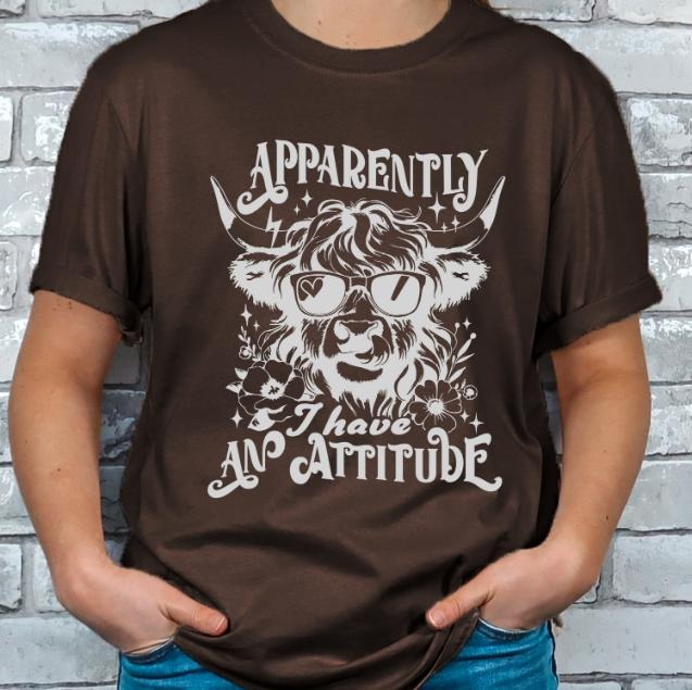 Highland Cow Attitude T-shirt Hoodie, Sweatshirt | TeeBloomCo.com