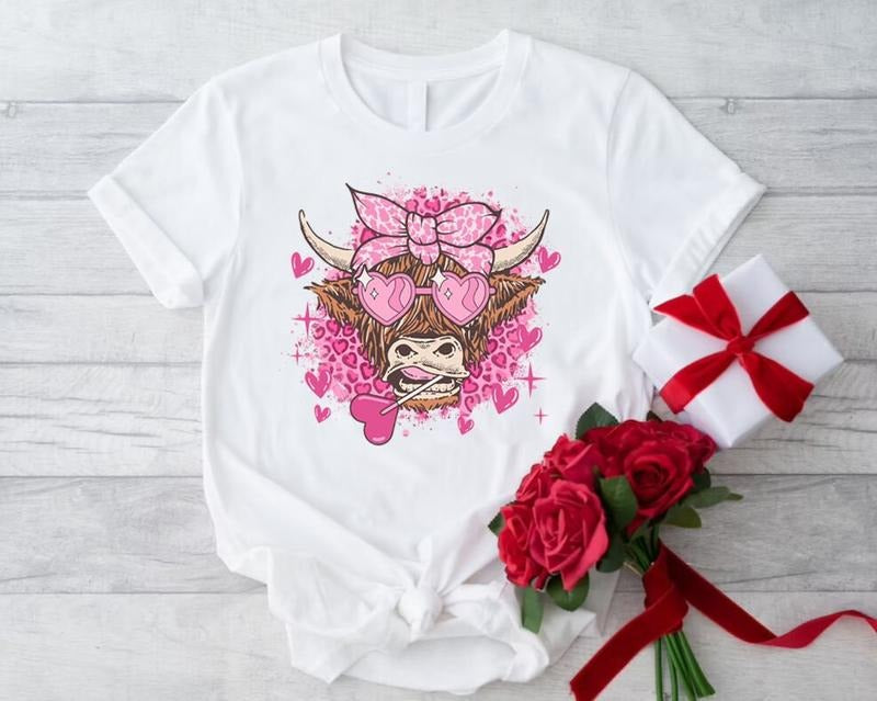 Highland Cow Valentine Shirt: Heifer Valentine Shirt, Valentines Day Gift, Country Love Tee, Funny Cow Shirt, Valentines...