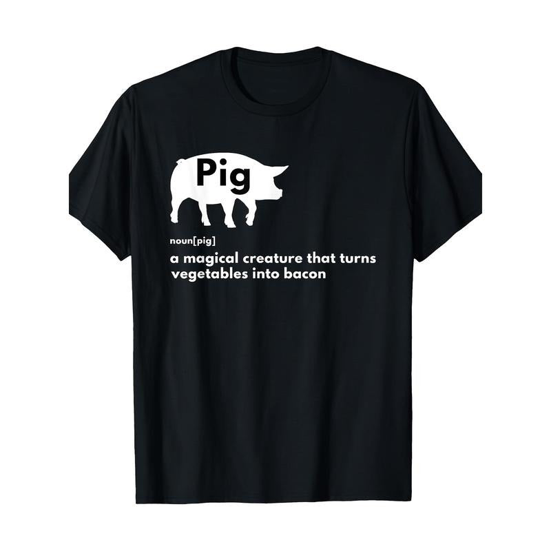 Hilarious Pig Definition - Funny Bacon Lover & Foodie T-Shirt, 100% Cotton,  made in usa Hoodie, Sweatshirt | TeeBloomCo.com