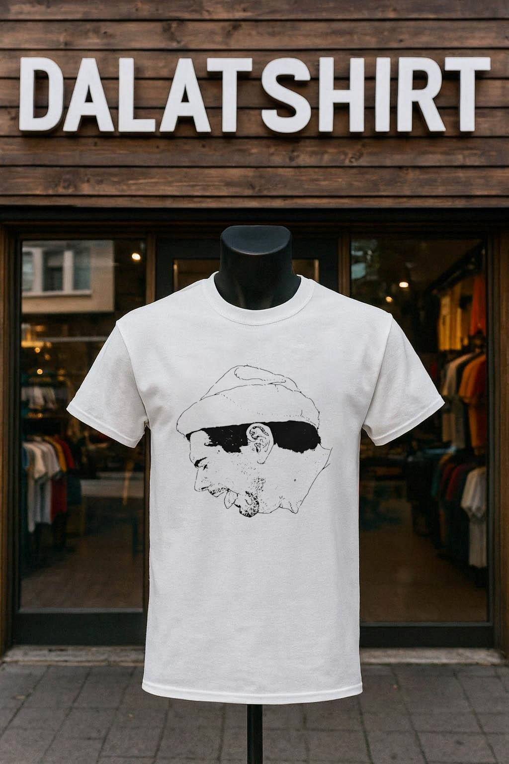 Hip Hop Artist Profile Sketch Minimalist Line Art shirt