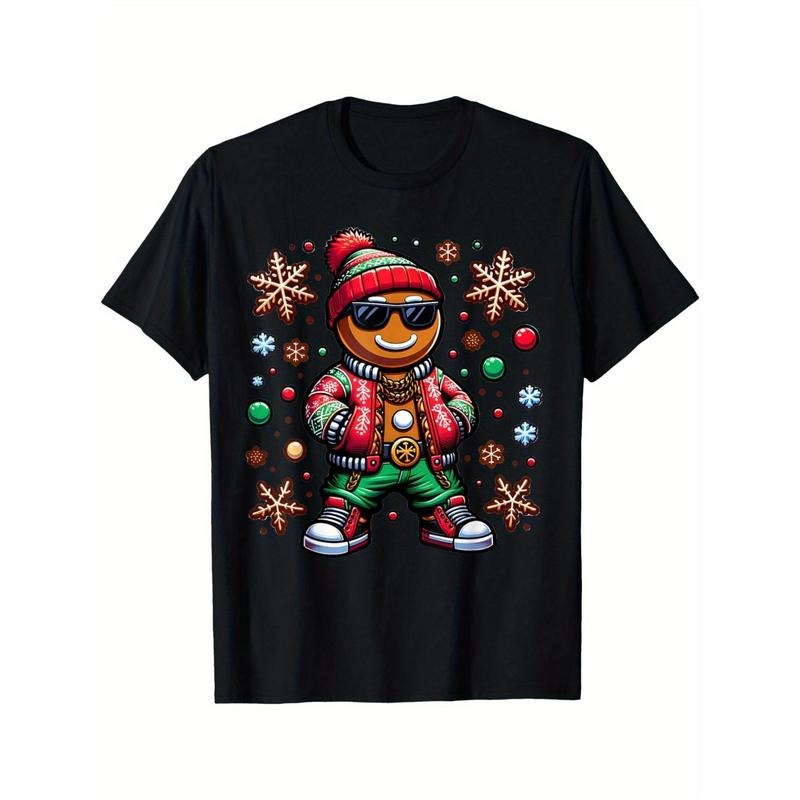 Hip Hop Gingerbread Man X-Mas Funny Christmas Men's T-Shirt made in usa Hoodie, Sweatshirt | TeeBloomCo.com