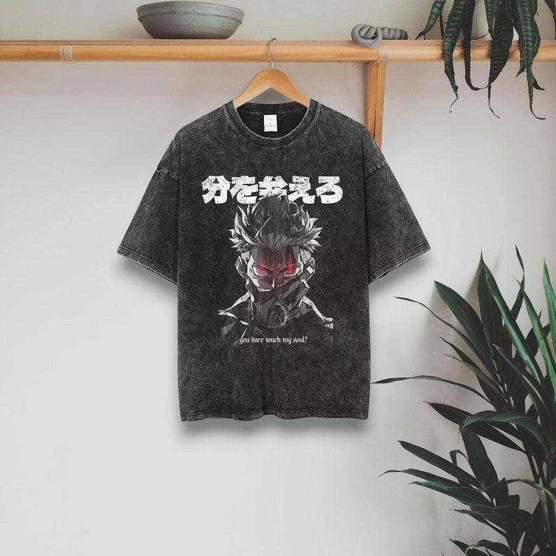 Hitoshi Oversized Anime T-shirt My Hero Academia Anime Streetwear Dyenomite Mineral Wash Oversized Shirt Oversized Gym...