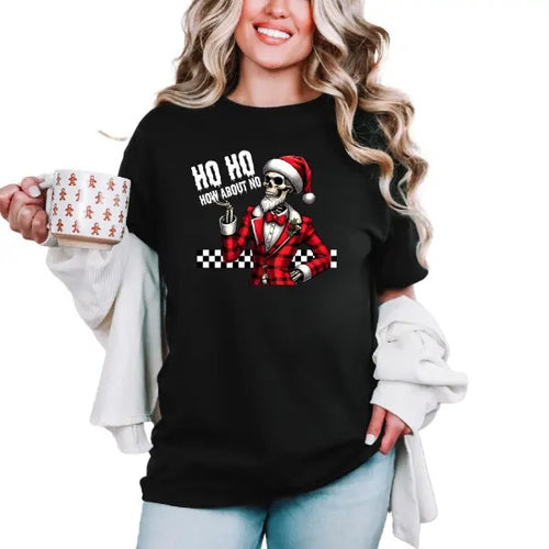 'Ho Ho How About No' Christmas Crewneck Sweatshirt, T Shirt, or Hoodie | Grunge Aesthetic Pullover Retro Vibes | Casual,...
