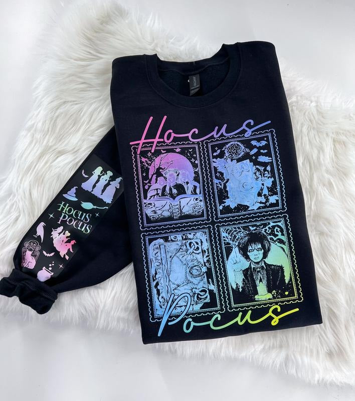 Hocus Pocus Kaleidoscope Halloween Sweatshirt or Hoodie Unisex  Womenswear Crewneck Casual Tshirt Top | TeeBloomCo.com