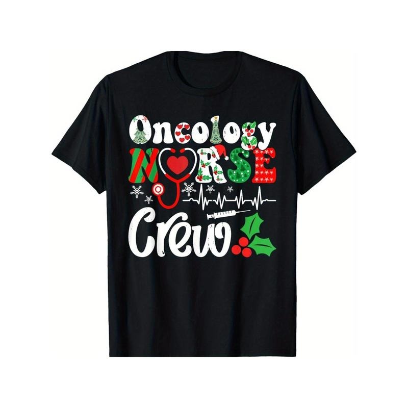 Holiday Xmas Oncology Nurse Crew Christmas Squad T-Shirt for Men Women, Christmas Halloween New year Thanksgiving day...