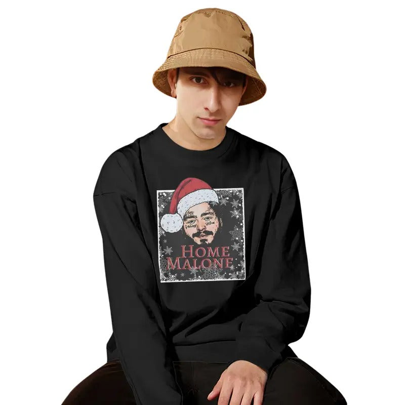 Home Malone Christmas Sweatshirt, Mix Of Movie And Music T-Shirts, Hoodie | TeeBloomCo.com