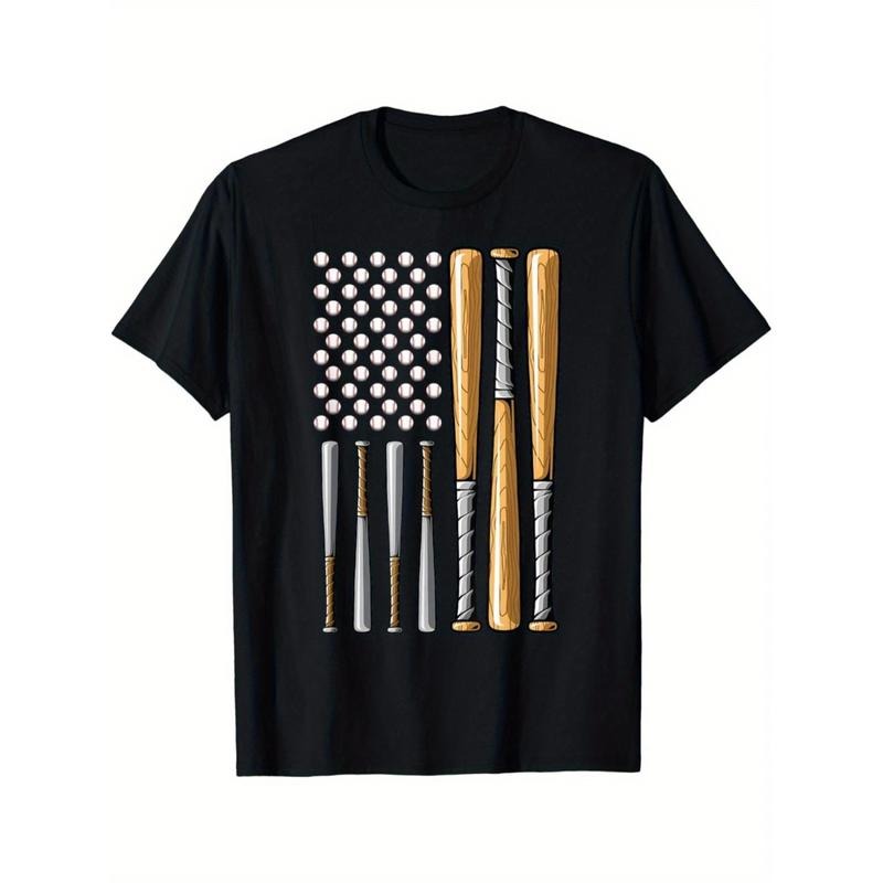 Home Run Glory Baseball American Flag Sports Funny Sayings Boy's T-shirt, Youth Tees Street Style Versatile Short Sleeve...