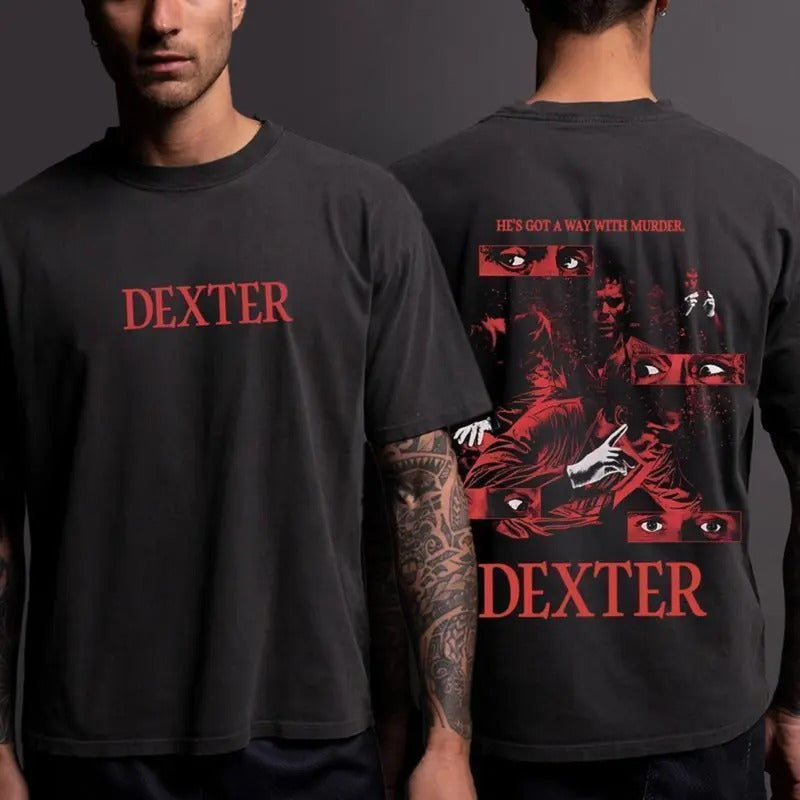 Dexter Morgan, Rock Style Bootleg, Dexter He's Got A Way With Murder T-shirt/Sweatshirt/Hoodie | TeeBloomCo.com