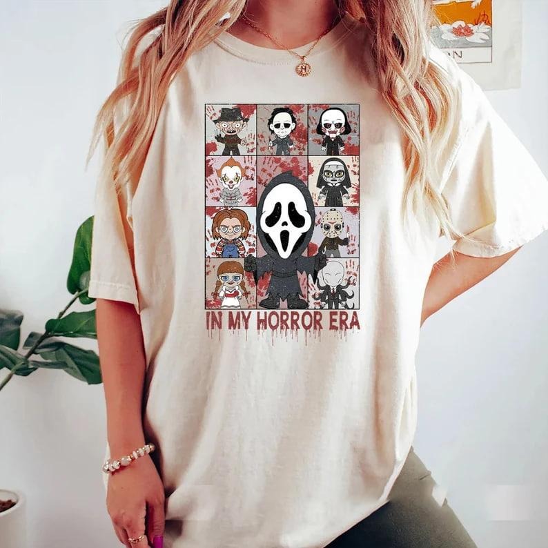 Horror Movie Shirts, In My Horror Era Shirt, Eras Tour Halloween, Horror Movie Character Shirt, Halloween Party 2024...