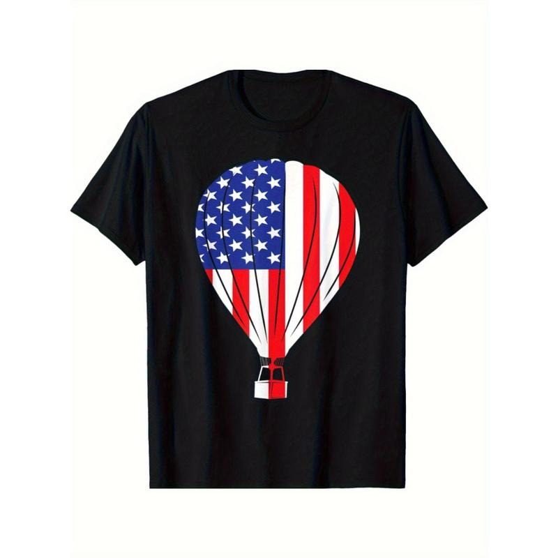 Hot air balloon American flag American in my heart | Pilot T-shirt Made in USA Hoodie, Sweatshirt | TeeBloomCo.com