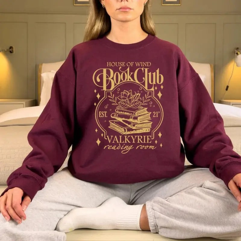 House Of Wind Book Club Sweatshirt, Valkyrie Reading Room T-Shirt, Acotar House Of Wind Shirt, Throne Of Glass Tee Shirt,...