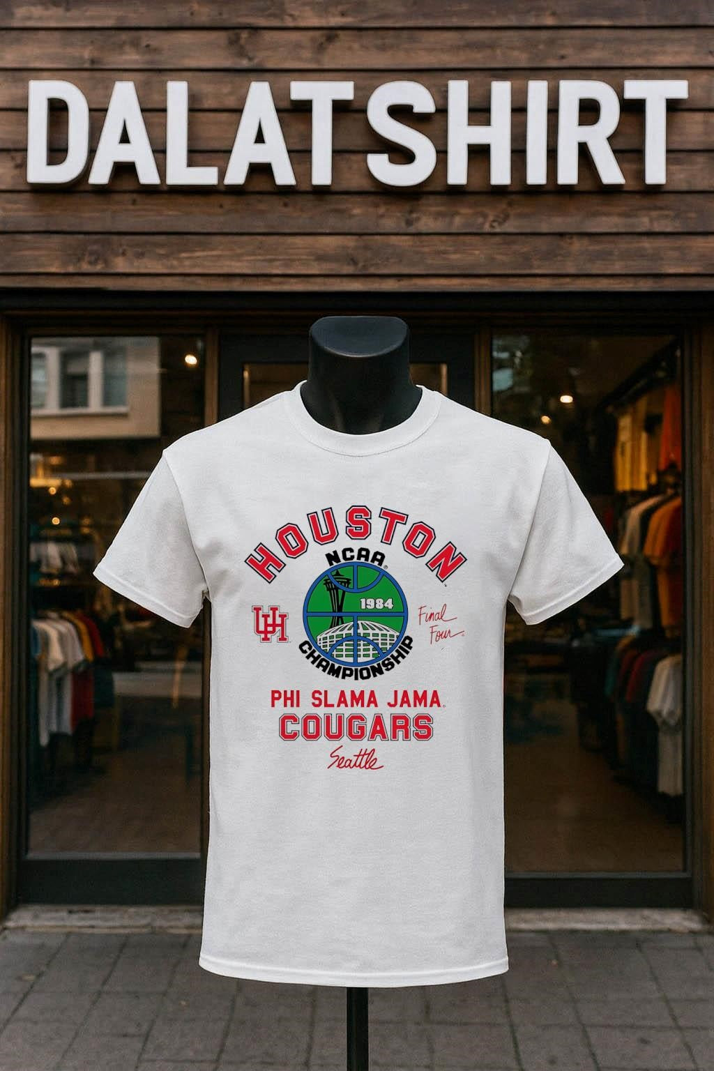 Houston NCAA 1984 Championship Phi Slama Jama Cougars Seattle shirt