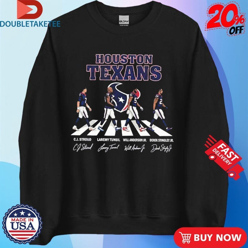 Houston Texans C.J. Stroud Laremy Tunsil And Will Anderson Jr Derek Stingley Jr Abbey Road Shirts