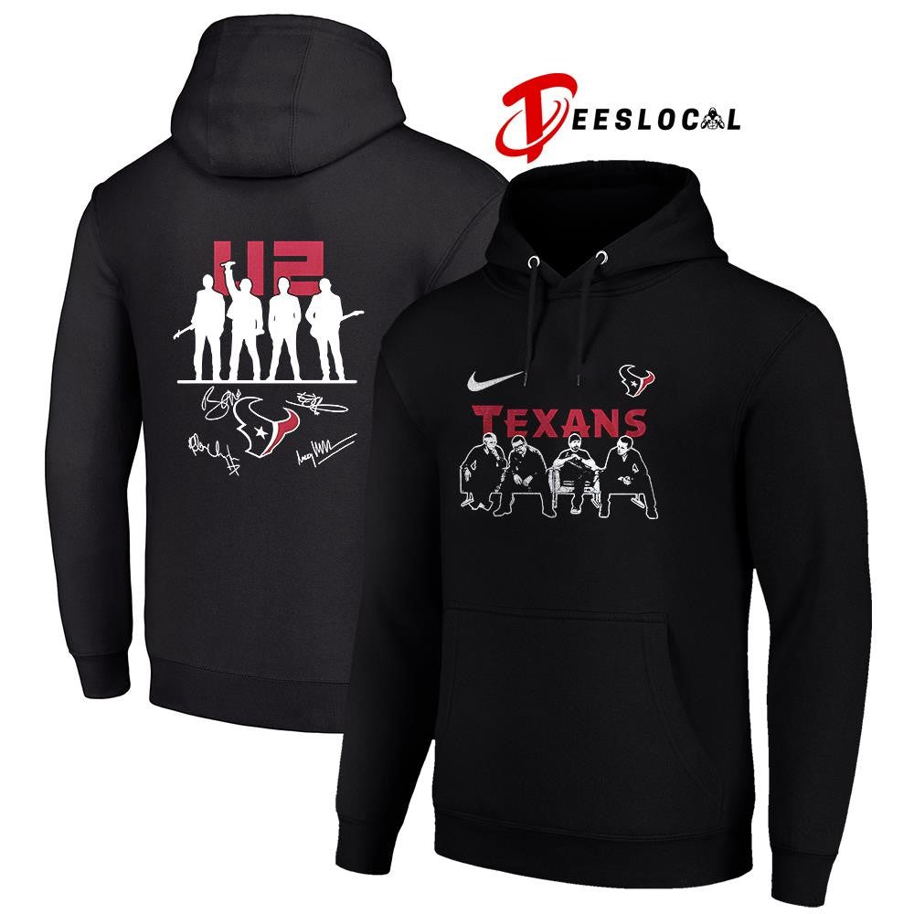 Houston Texans x U2 band signature silhouette shirt