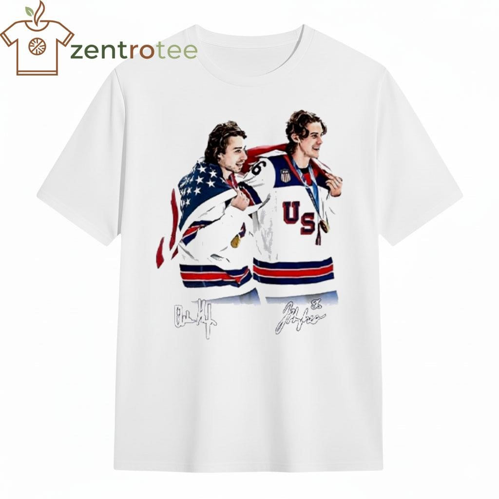 Hughes Brotherhood Team USA Hockey signature tee