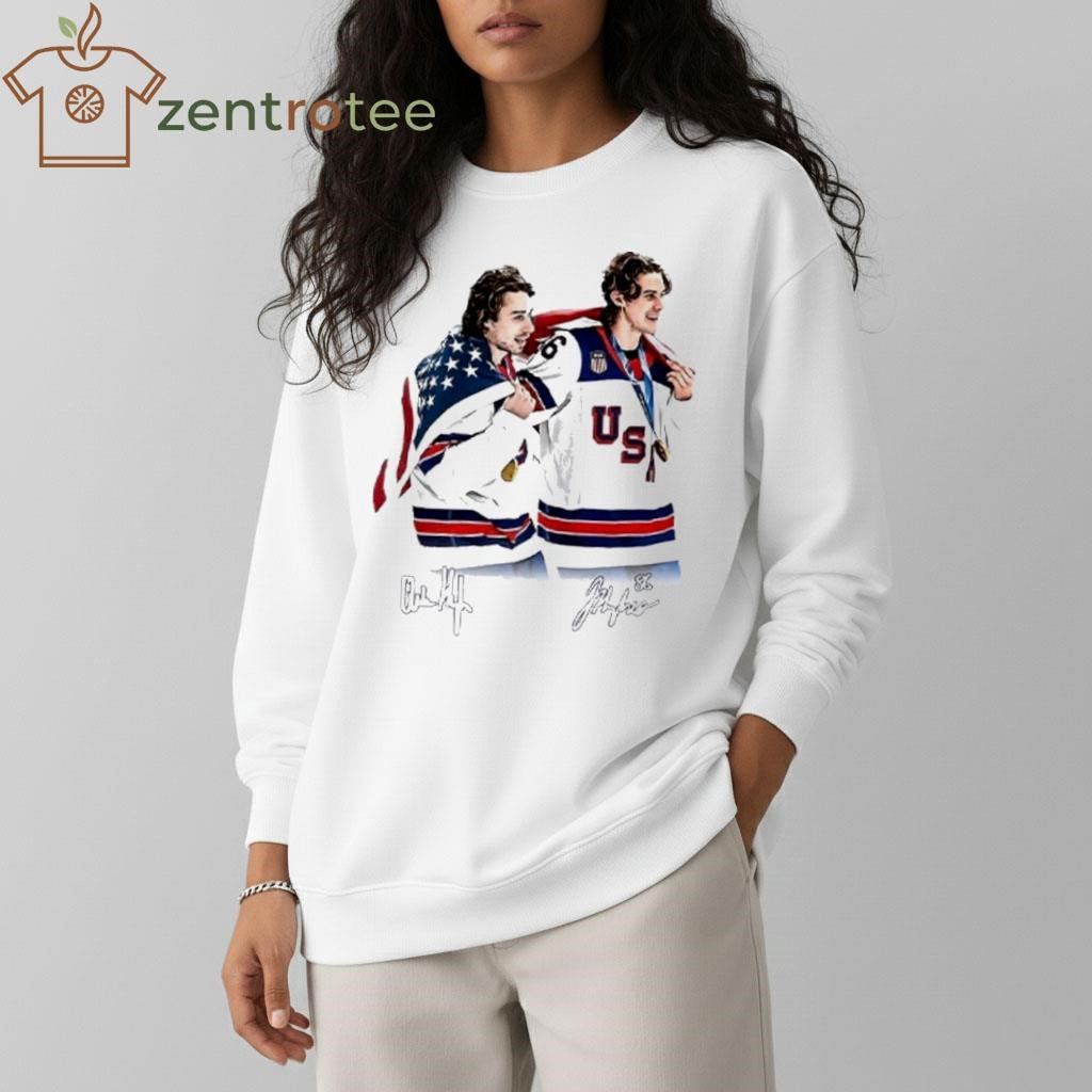Hughes Brotherhood Team USA Hockey signature tee
