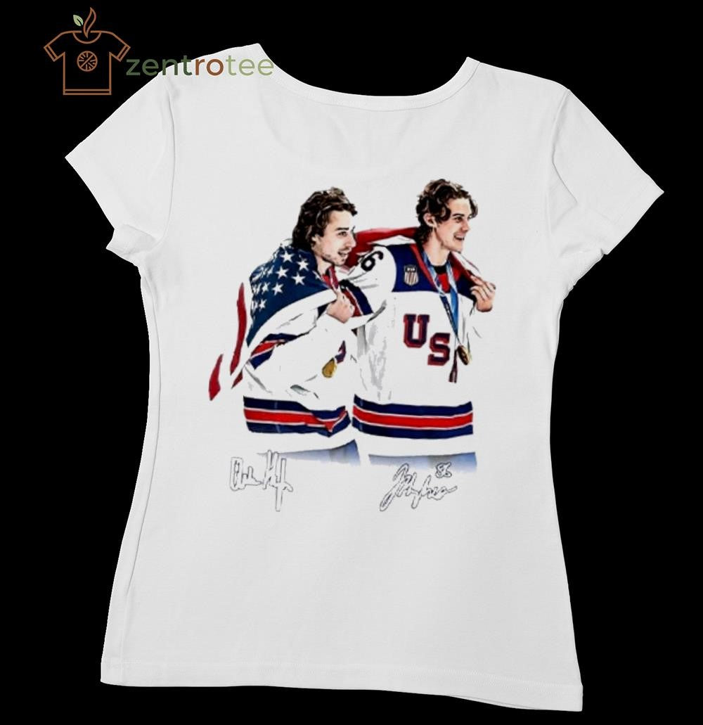 Hughes Brotherhood Team USA Hockey signature tee
