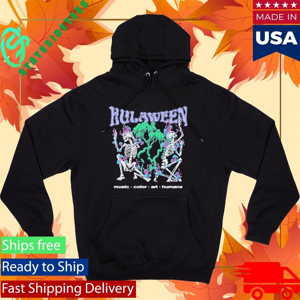 Hulaween Music Color Art Humans Skeleton Crawl Shirt