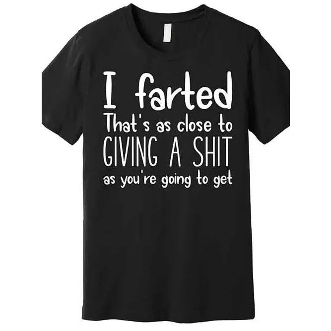 Humorous I FARTED Graphic Print Crew Neck Short Sleeve T-Shirt