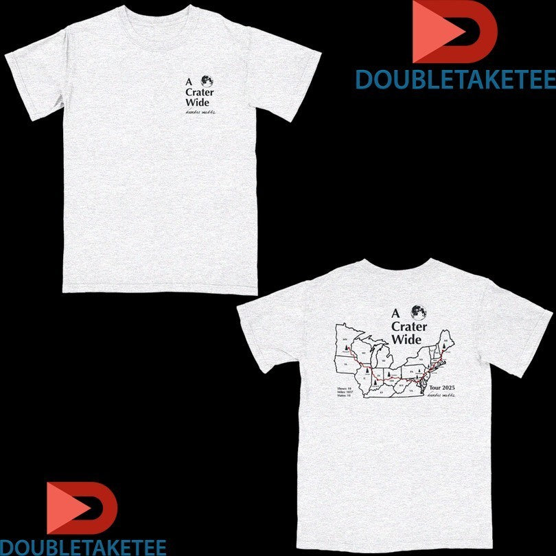 Hunter Metts A Crater Wide Tour 2025 Map T-shirts