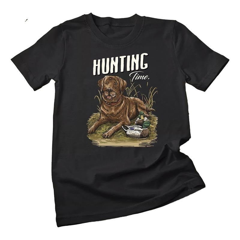 Hunting Time Dog and Mallard Duck T-shirt Retro 90s Unisex Hello Hunting Season, Hoodie, Nature Animal Lover Duck Dog...